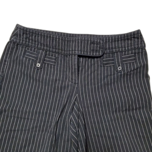 Ann Taylor Loft Marisa Pinstripe Capri Dress Pants Black Career Office Sz. 8 - Picture 5 of 6